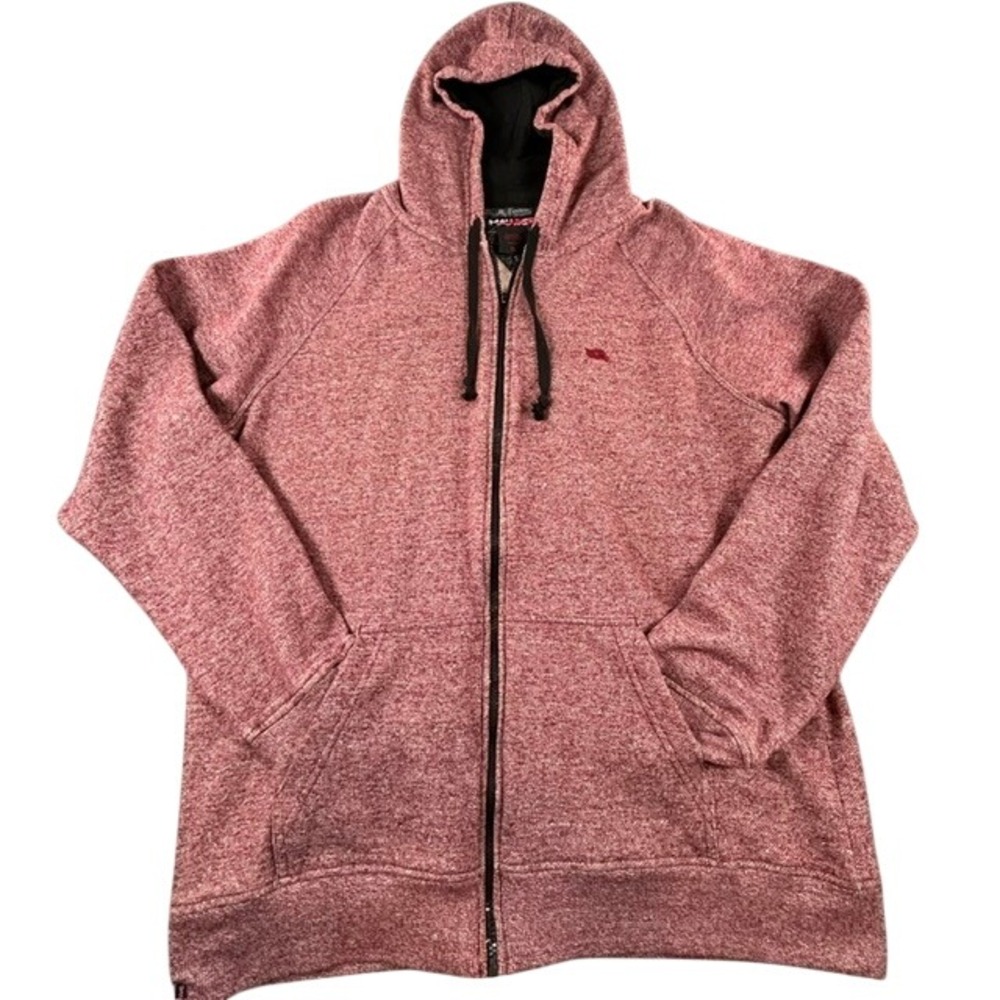Tony Hawk Logo Men's Heather Maroon Burgundy Full Zip Hooded Sweatshirt XXL